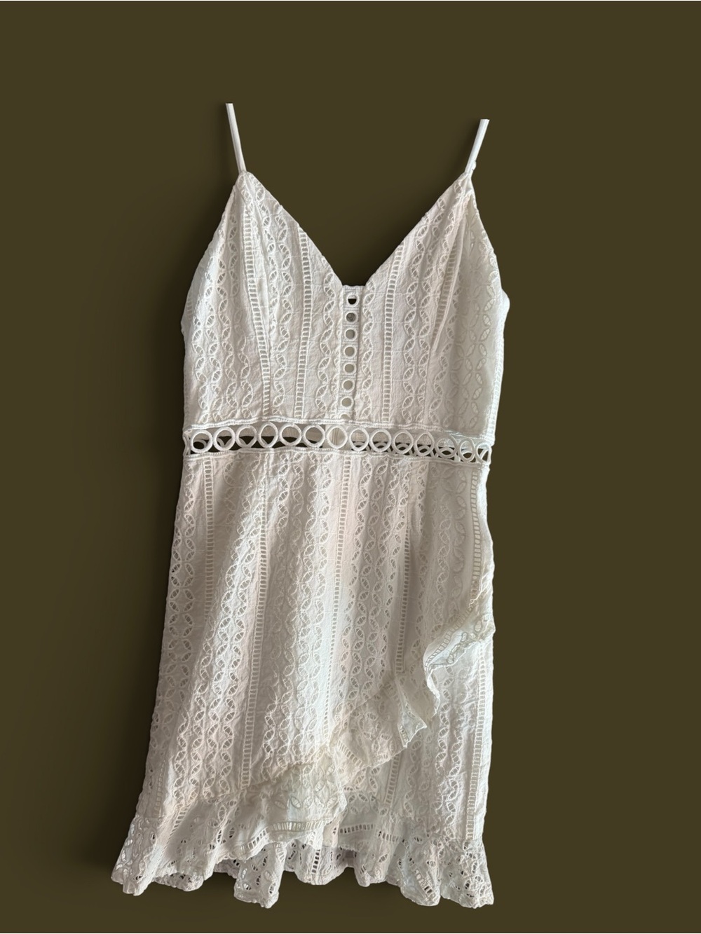 White Lace Spaghetti Strap Dress by blue blush